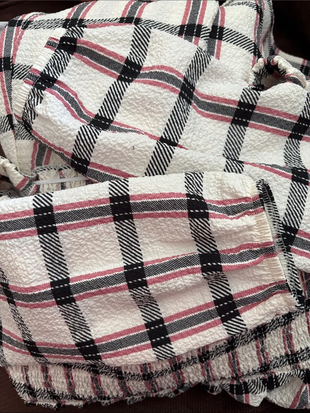 wonder nation Pink Plaid Long-Sleeve Smocked Dress